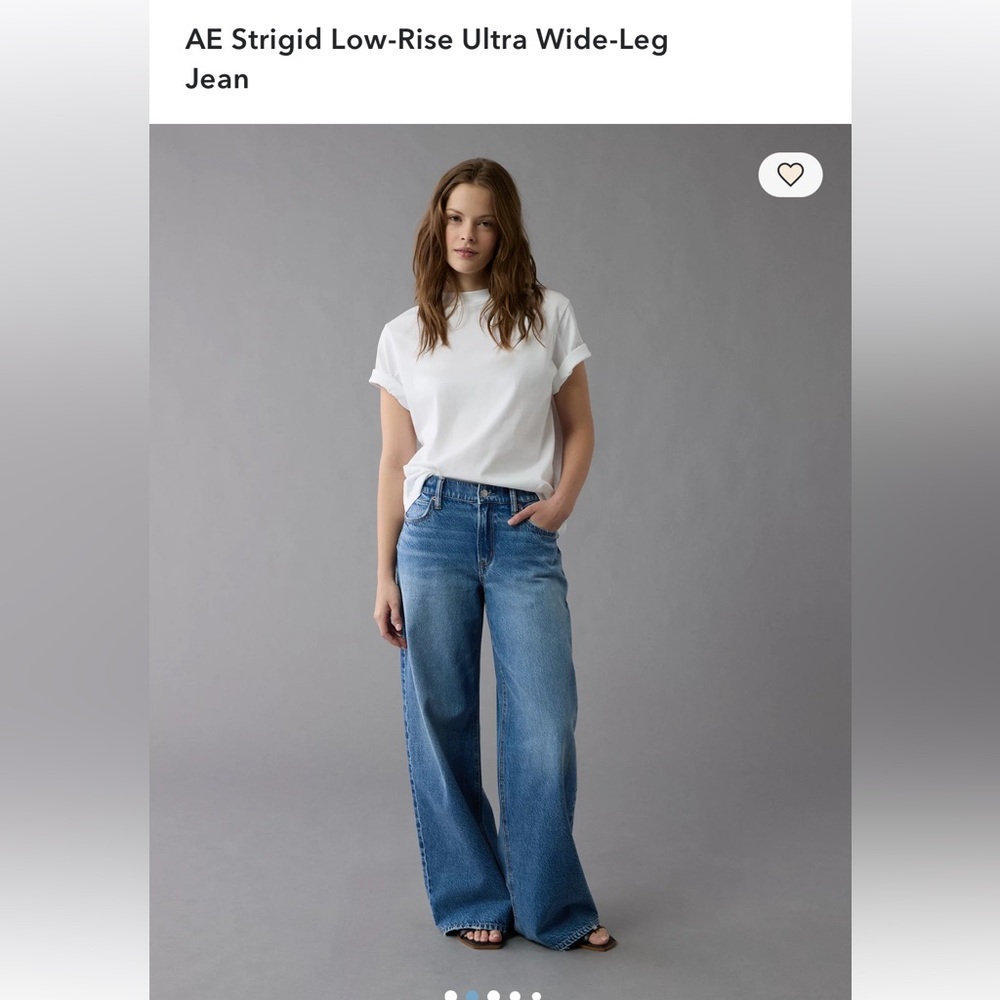 AE Strigid Low-Rise Ultra Wide-Leg Jean 2 Short NWOT